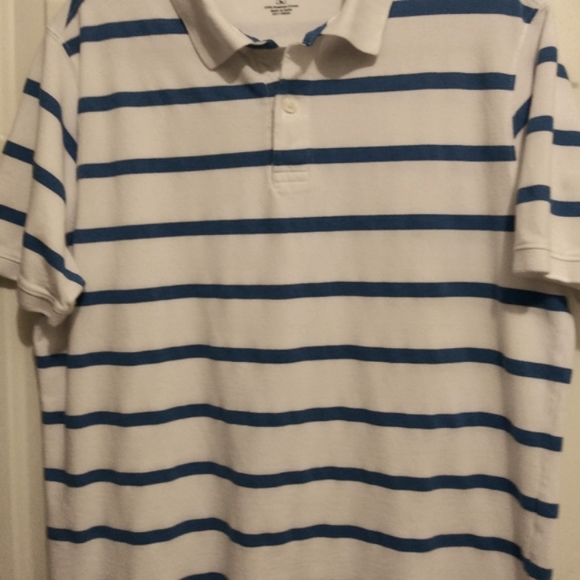 Cactus Other - Cactus Performance Mens Short Sleeve Blue & White Stripe  Polo Shirt Sze L #M-16